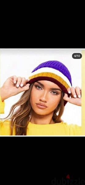 wool purple yellow hat 1