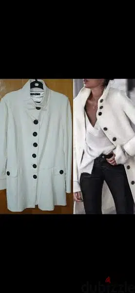 coat offwhite black buttons s to xxL coat offwhite black buttons s to xxL