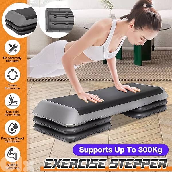 110Cm 4 Risers Aerobic Exercise Step Stepper 2