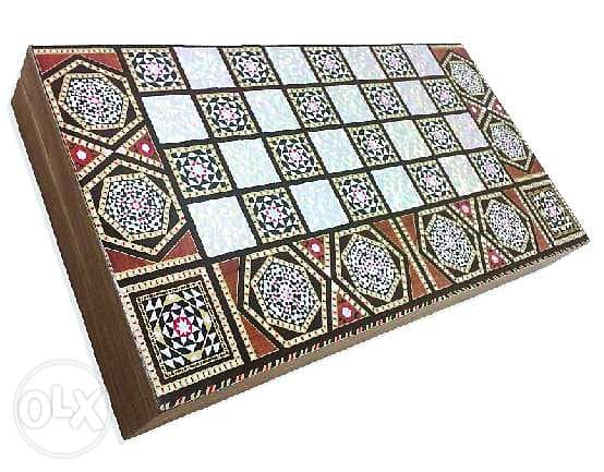 Brand New Wooden Oriental Backgammon Table 0