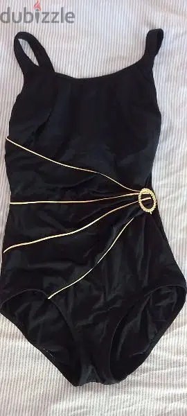 black and gold one piece swimsuit