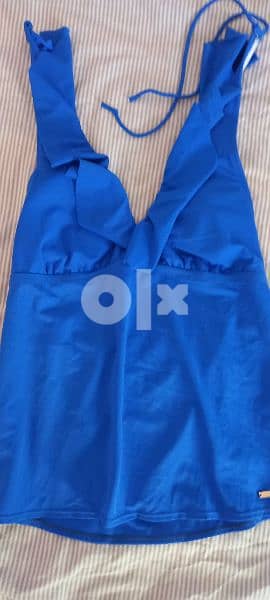 Liz Claiborne top blue swimsuit 0