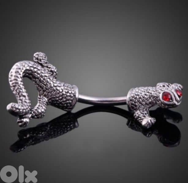 unique lizard shape piercing ring 0