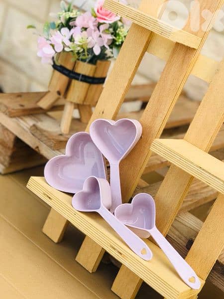 measuring heart shape spoons set 2$ 4