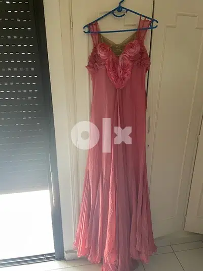 Pink silk dress used once size small medium