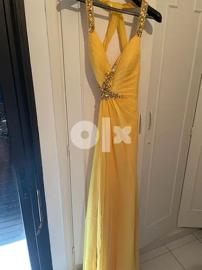 long yellow Evening dress