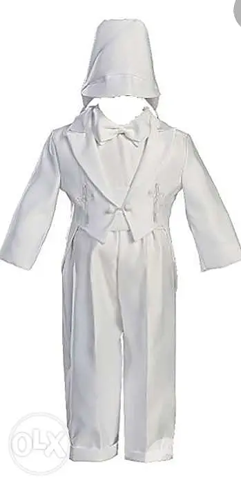 Baptism tuxedo satin 5 pieces
