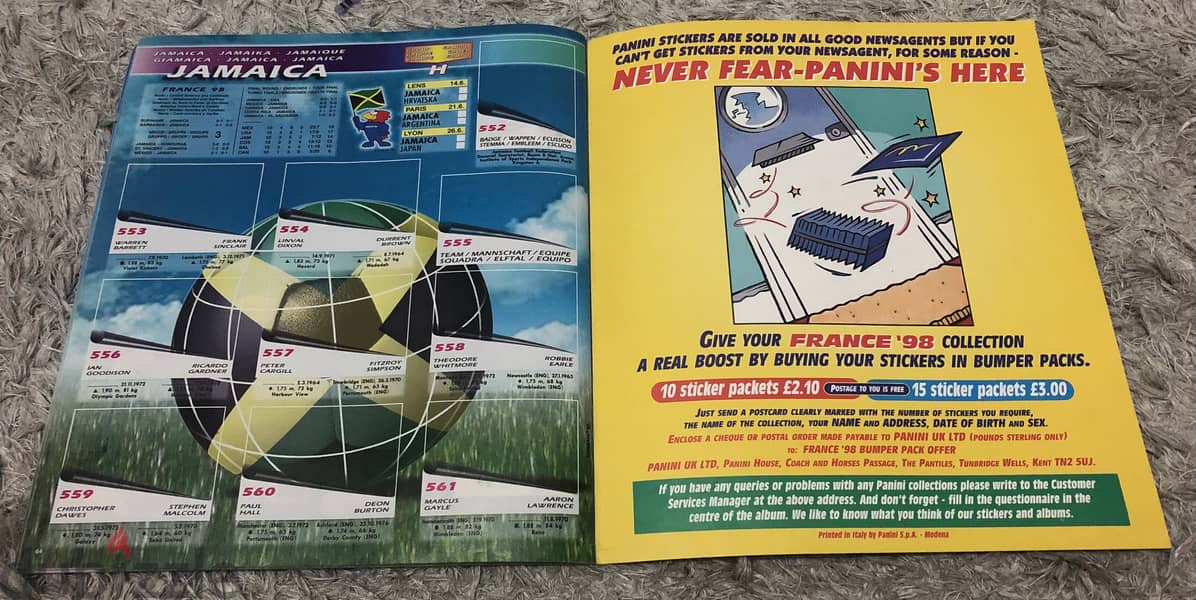 Panini France 98 Album - Incomplete 6