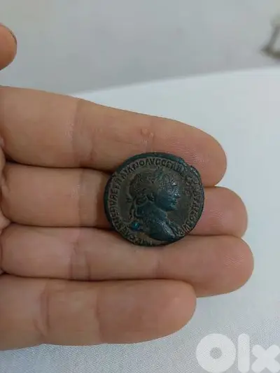 Ancient Roman Bronze Coin for Emperor Trajan year. 98. _ 117 AD