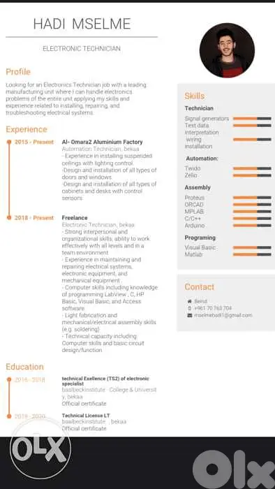 I am looking for work in any technological field