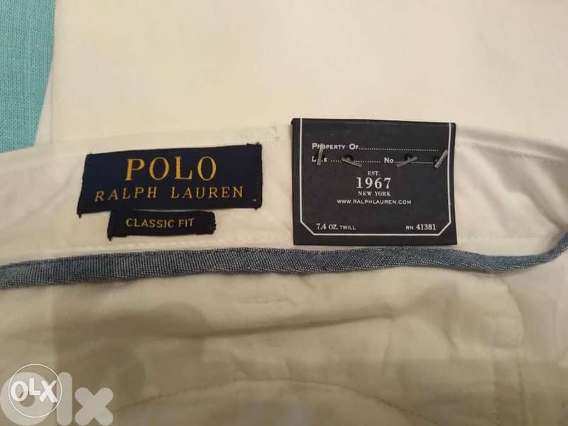 Polo Ralph Lauren pant Bedford chino white color size w 42 L36 4