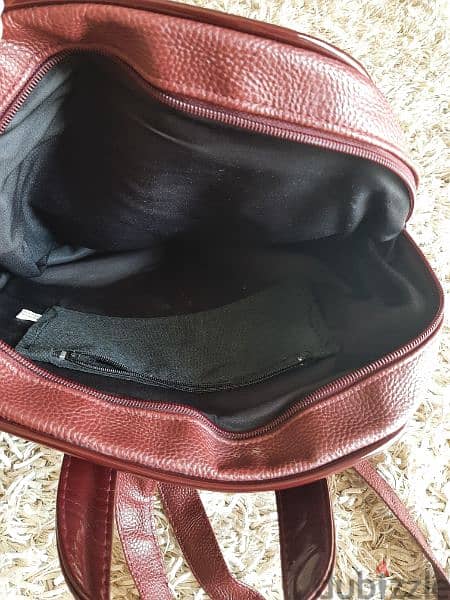 BURGUNDY leather backpack 5