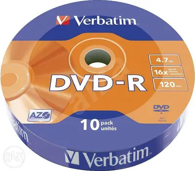 Verbatim DVD-R 4.7GB 16x 120min 10PCs أقراص ديفيدي فاضية عالية الجودة