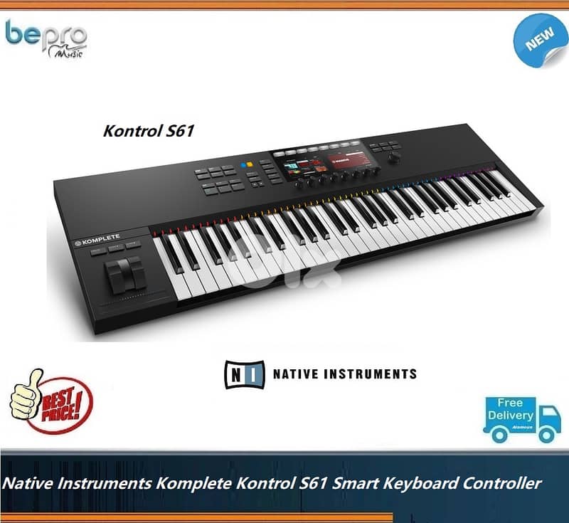 Native Instruments Komplete Kontrol S61 Smart Keyboard Controller 0