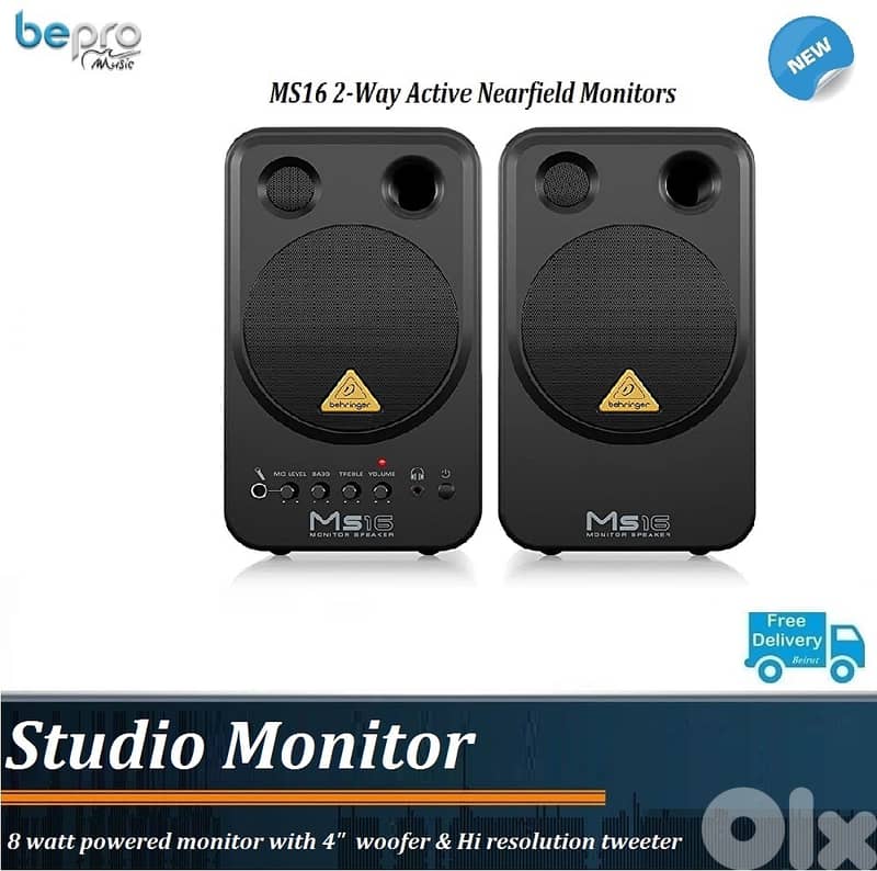 Behringer MS16 2-Way Active Nearfield Monitors (Pair) 0