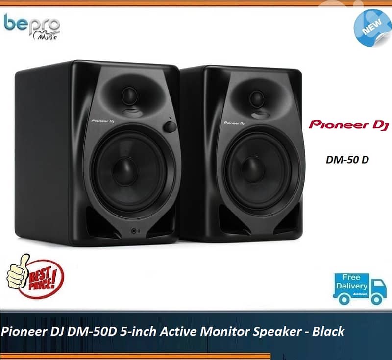 Pioneer DJ DM-50D 5-inch Active Monitor Speaker - Black 0