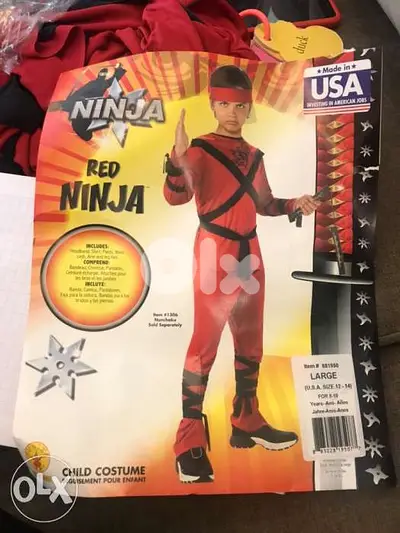 red ninja costume Halloween