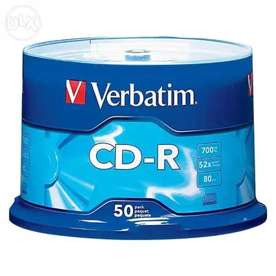 Verbatim CD-R 52x 700MB 80min with Slim case سيدي للنسخ فاضي مع علبة