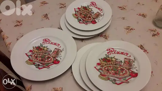 ٦صحون للاكل + واحد كبير