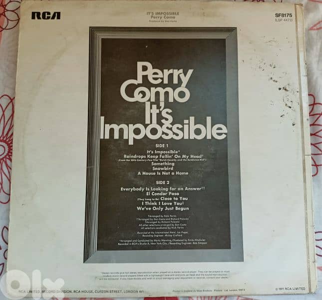 Perry Como - It's Impossible - 1971 1