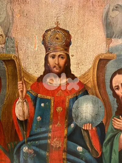 rare antique mid 19th century church icon king of glory