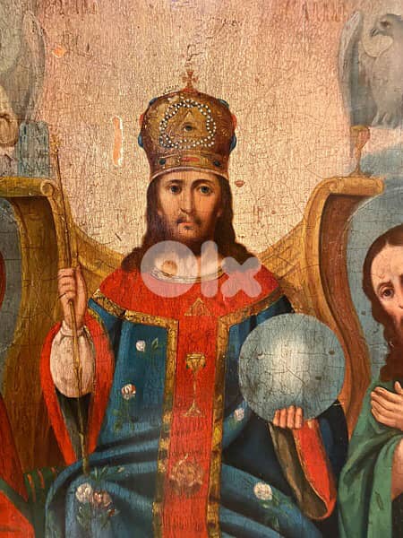rare antique mid 19th century church icon king of glory 0