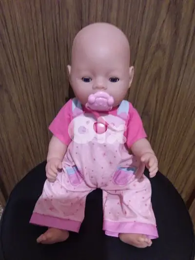 BABY BORN EMMA ZAPF Great girl toy+her own PACIFIER 42Cm DRINKS &PIN