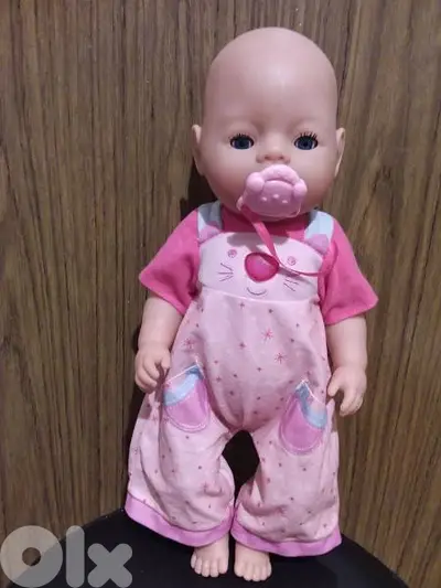 BABY BORN EMMA ZAPF Great girl toy+her own PACIFIER 42Cm DRINKS &PIN