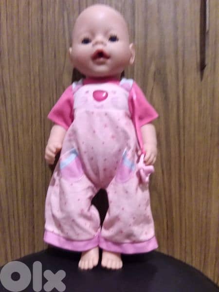 BABY BORN EMMA ZAPF Great girl toy+her own PACIFIER 42Cm DRINKS &PIN 5