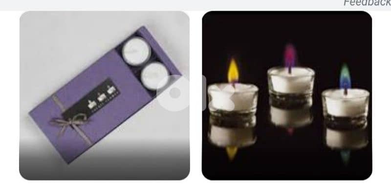 box of 6 coloured candles 75minutes each. 1