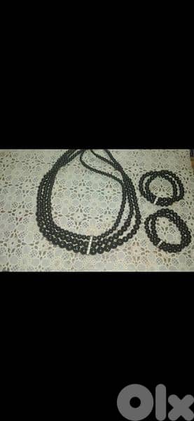 necklace black pearl high quality with 2 bracelets 4