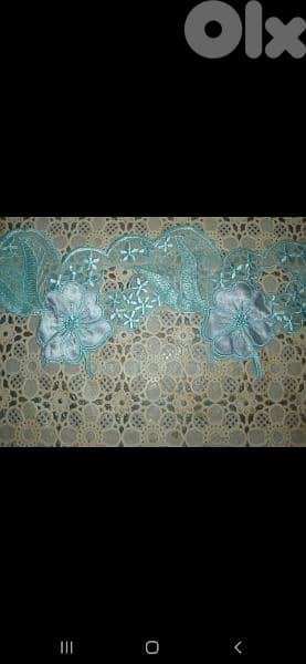 necklace flower lace with beads vintage 1