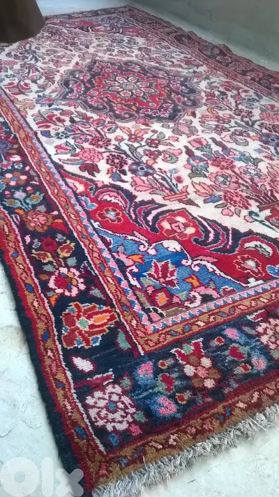 سجاده عجمي يلمية صوف عالي حياكة ايد غليها رسومات وورود , 156x320cm,