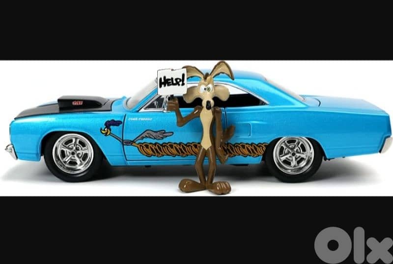 Plymouth Roadrunner (Wile,E Coyote) diecast car model 1:24 5
