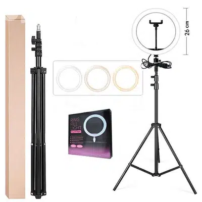10" Ringlight Ring Fill Light 3 Colors With Tripod