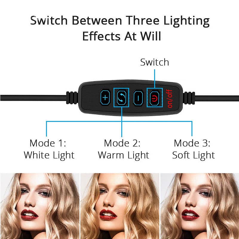 10" Ringlight Ring Fill Light 3 Colors With Tripod 3