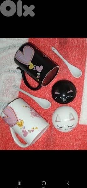 mugs 2 spoons 2 covers 2 set gift 1