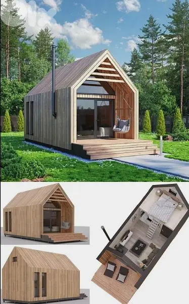 بيوت خشب او بانل صغيرة الحجم Prefab