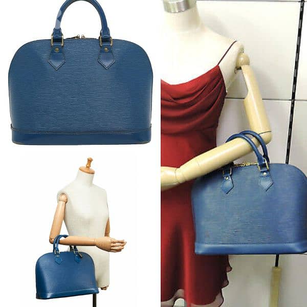 bag Copy LV Epi Alma blue big size used onc 0