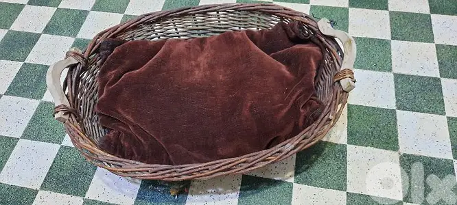 Pet bed. Basket with couch.