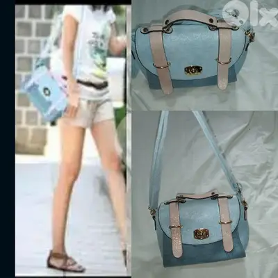 cross bag blue with pink high quality medium size