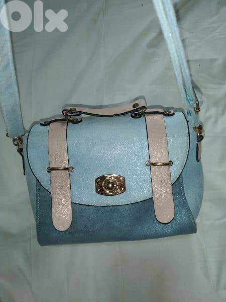 cross bag blue with pink high quality medium size 3
