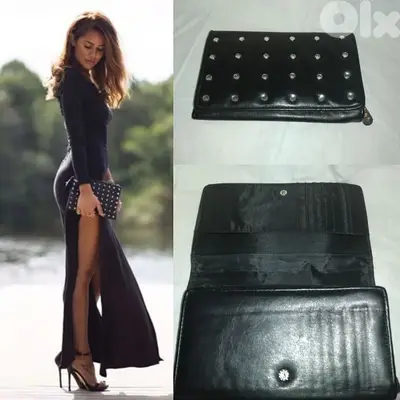 bag clutch wallet  black with swarovski