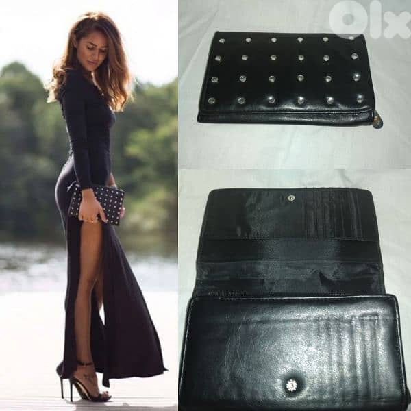 bag clutch wallet  black with swarovski 0