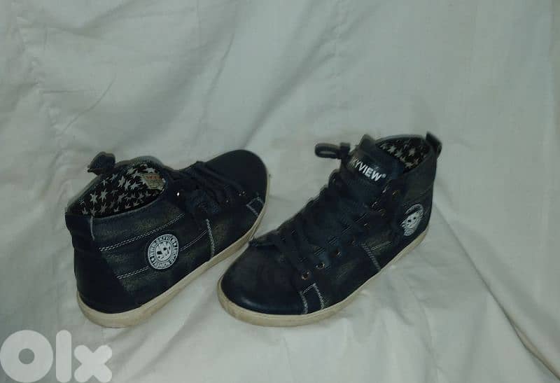 shoes denim blue black size 40 used once 2
