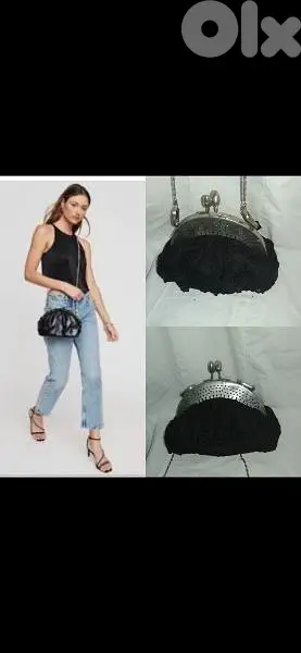 handbag vintage laces silver glasp