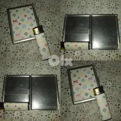 cigarettes holder case with refilebal lighter stainless steel