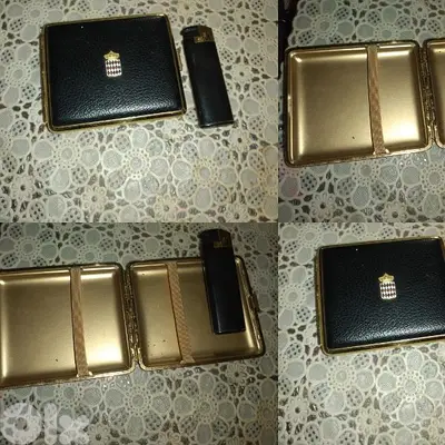 case holder with lighter vintage black
