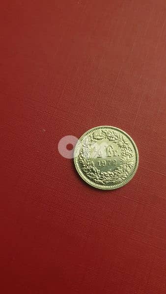 Switzerland Helvetia 1/2 Franc 1972  KM# 23a 1