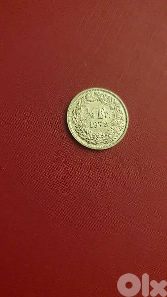 Switzerland Helvetia 1/2 Franc 1972  KM# 23a 2
